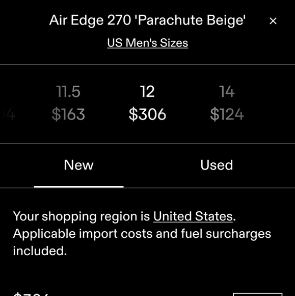 Nike Air Max Edge 270 Parachute Beige Size(12)men - Picture 5 of 5